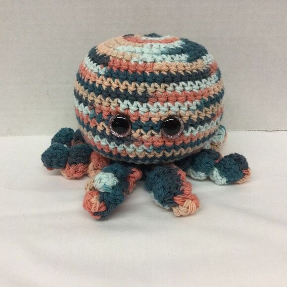Handmade Crochet Octopus Plush-Soft Amigurumi Toy-Gift Sea Nautical Ocean Decor - Picture 6 of 16